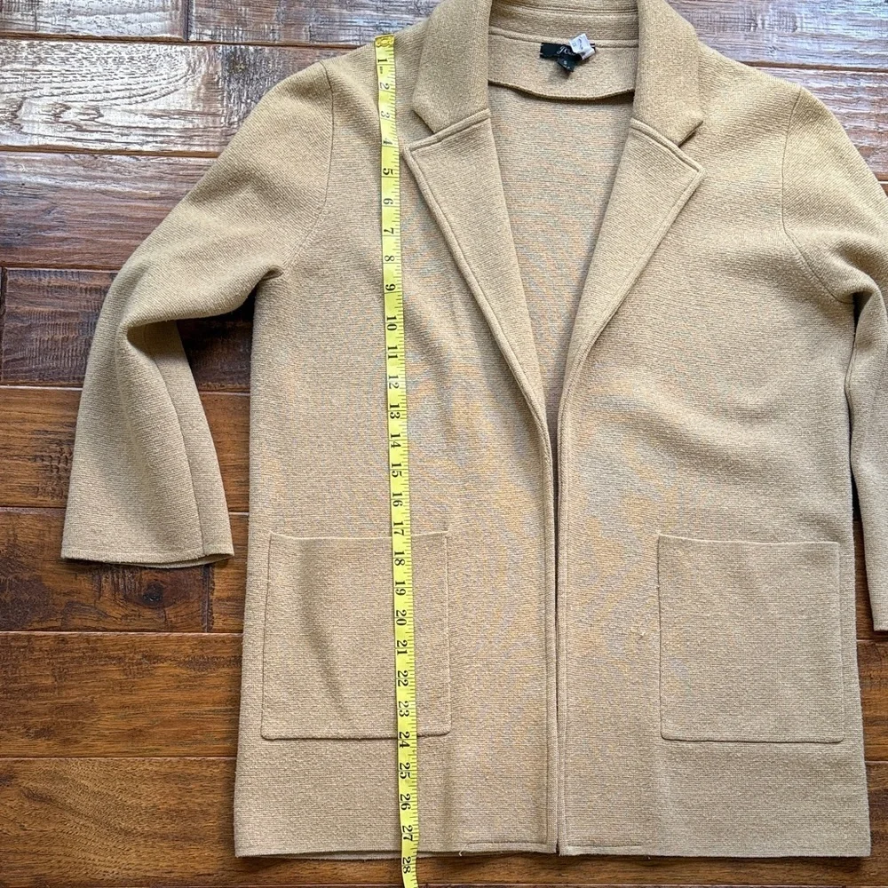 J.crew Tan Open Front Blazer Cardigan Sweater, size small